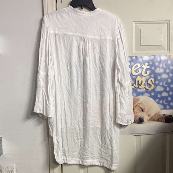White Button-Up Tunic Top L - Picture 5 of 7